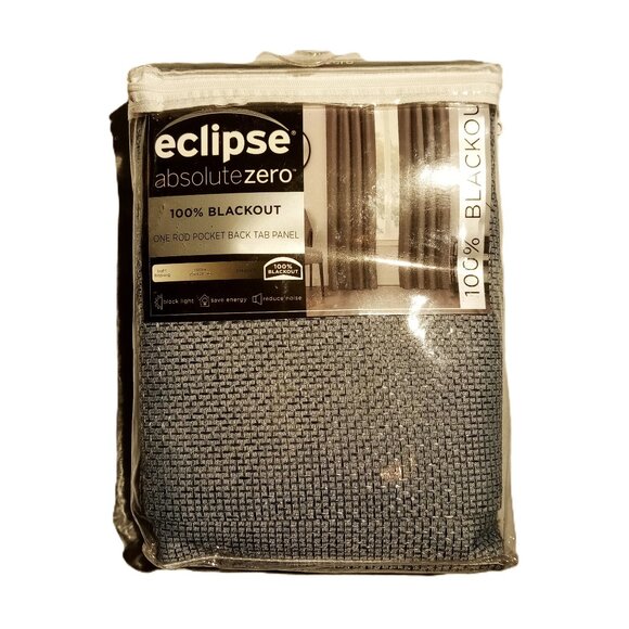 Eclipse Walken Solid Absolute Zero 100% Blackout Rod Pocket Single Window Panel - Picture 1 of 8